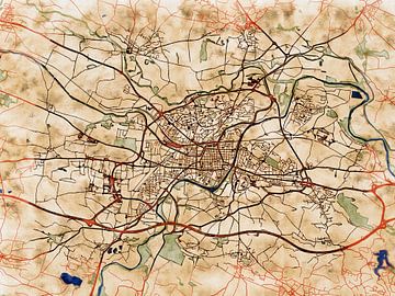 Karte von Carcassonne im stil 'Serene Summer' von Maporia