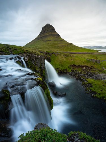 Waterfall and Kirkjufell Mountain on the Snaefellsnes Peninsula, Iceland