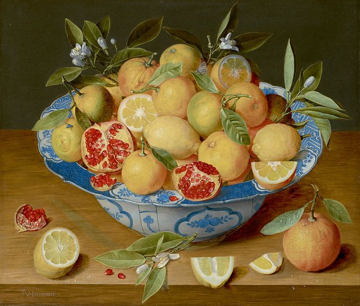Stillleben mit Zitronen, Orangen und einem Granatapfel, Jacob van Hulsdonck von Meisterhafte Meister