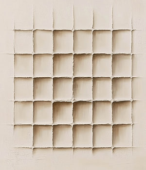 Minimalistisch raster met subtiele reliëfstructuren in beige