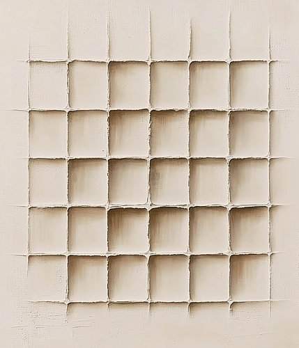 Minimalistisches Gitter mit subtilen Reliefstrukturen in Beige