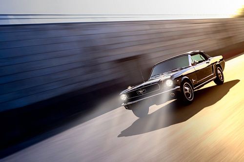 Ford Mustang from day to night