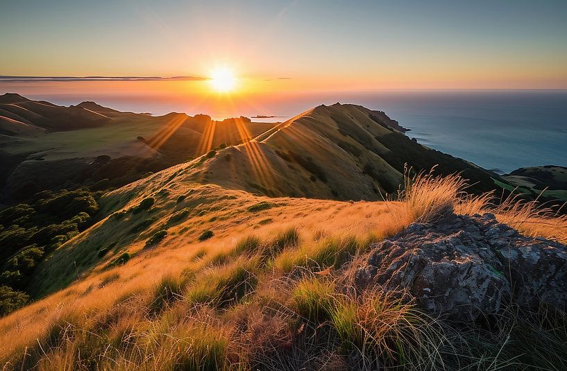 Wandern an Neuseelands Küste von fernlichtsicht