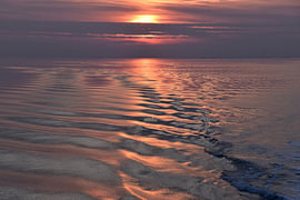 Un coucher de soleil magique sur la mer des Wadden