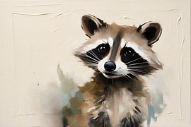 Realistisches Gemälde eines Waschbären von Art & Soul Creations