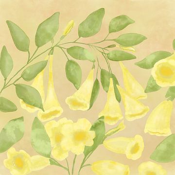 Golden Harmony Florals by Aliya Putrus
