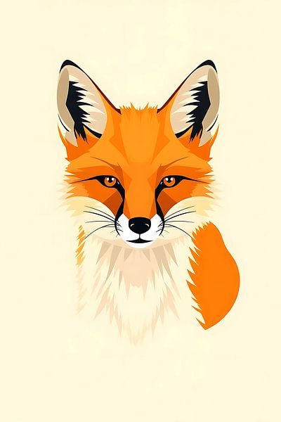 Minimalist Fox Portrait by rendyokt rendy