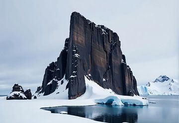 Formation de roches enneigées dans le paysage antarctique sur Markus Gann