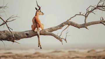 Antilope in luchtig evenwicht van Klaus Tesching - Art-AI