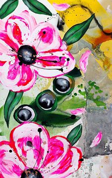 Levendige roze bloemen van Poonam Choudhary