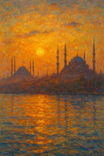 Istanbul - Moskeeën bij zonsondergang