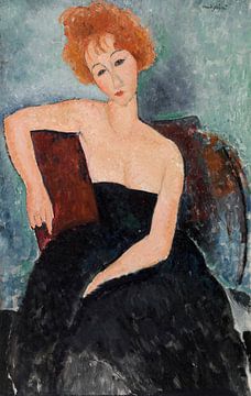 Amedeo Modigliani,Roodharige meisje in avondjurk