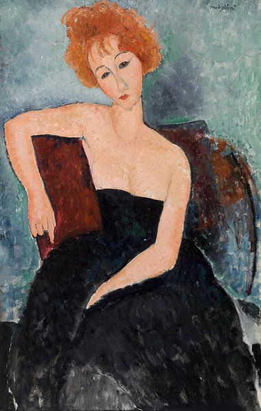 Amedeo Modigliani,Red-haired girl in evening dress by finemasterpiece