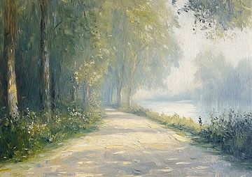 Luxemburg Natuur | Morning Mystery Stroll van Abstract Schilderij