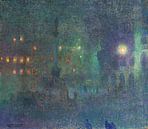 München bij nacht (Marienplatz), Charles Johann Palmie, 1907 van Atelier Liesjes thumbnail