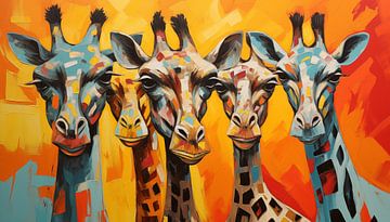 Panorama abstrait de la girafe sur TheXclusive Art