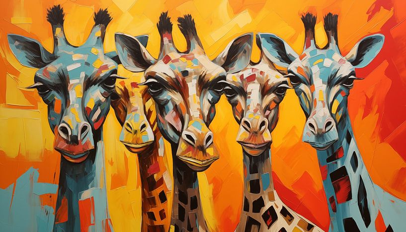 Abstraktes Giraffen-Panorama von TheXclusive Art