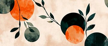 Abstract composition with colours and leaves by Poster Art Shop