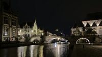 St. Michaelsbrücke bei Nacht in Gent von Kristof Lauwers Miniaturansicht