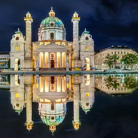 The Karlskirche in the city of Vienna in Austria. by Voss Fine Art Fotografie