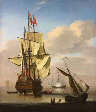 Een Engels oorlogschip van Willem van de Velde de Jonge