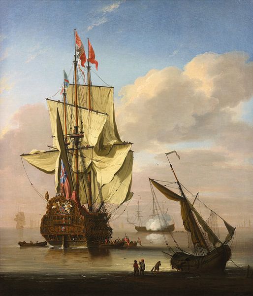 Ein englisches Kriegsschiff von Willem van de Velde d.J. von Gave Meesters