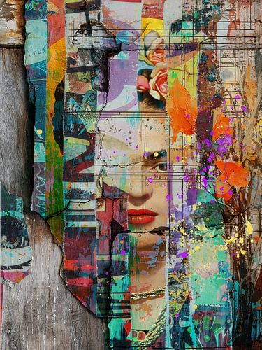 Frida op hout van Ingrid van der Meer