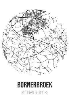 Bornerbroek (Overijssel) | Karte | Schwarz und Weiß von Rezona