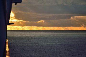Sunset after leaving American Samoa by Frank's Awesome Travels