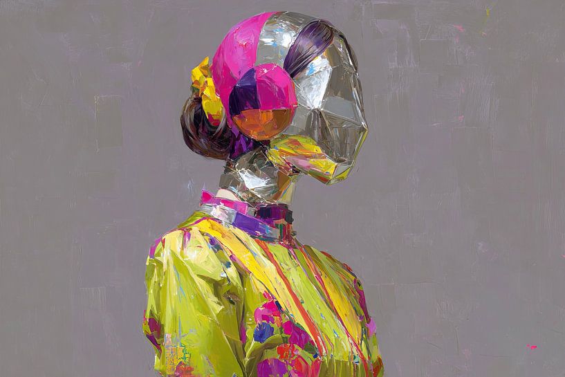 Frauenkleid | Das schillernde Kleid und Gesicht von ARTEO Gemälde