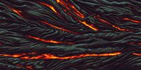 Magma Muur (PIXEL ART) van Reversepixel Photography thumbnail