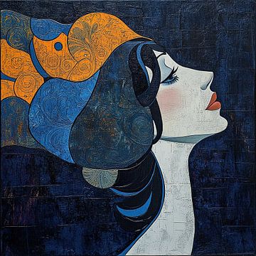 Bunte Frau | Elegantes Frauenprofil mit Farben