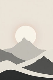 Stille Berge – Minimalistische Kunst in Beigetönen von Lauren Wilde