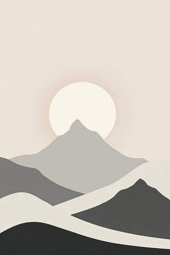 Silent Mountains – Minimalist art in shades of beige