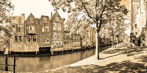 Binnenstad van Dordrecht Nederland Sepia