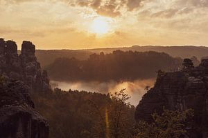 Morgenstimmung auf der Bastei von Sonja Tessen