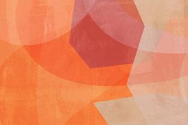 Abstrakte Formen in Orange, Sand und Dunkelrosa von Dina Dankers