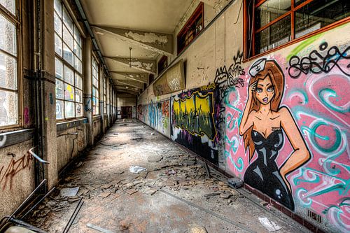 Abandoned corridors at the Val Benoit University, Liège