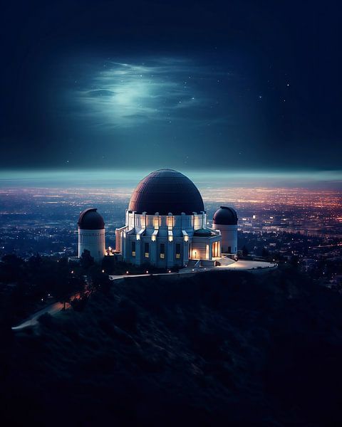 s Nachts boven de stad van fernlichtsicht