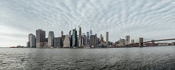 Uitzicht over Manhattan vanaf Brooklyn van Bas de Glopper