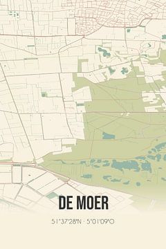 Vintage landkaart van De Moer (Noord-Brabant) van Rezona