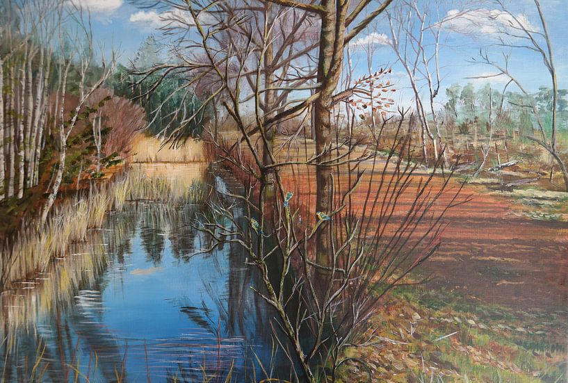 Koolmeesjes nature landschap water herfst by sandra de jong