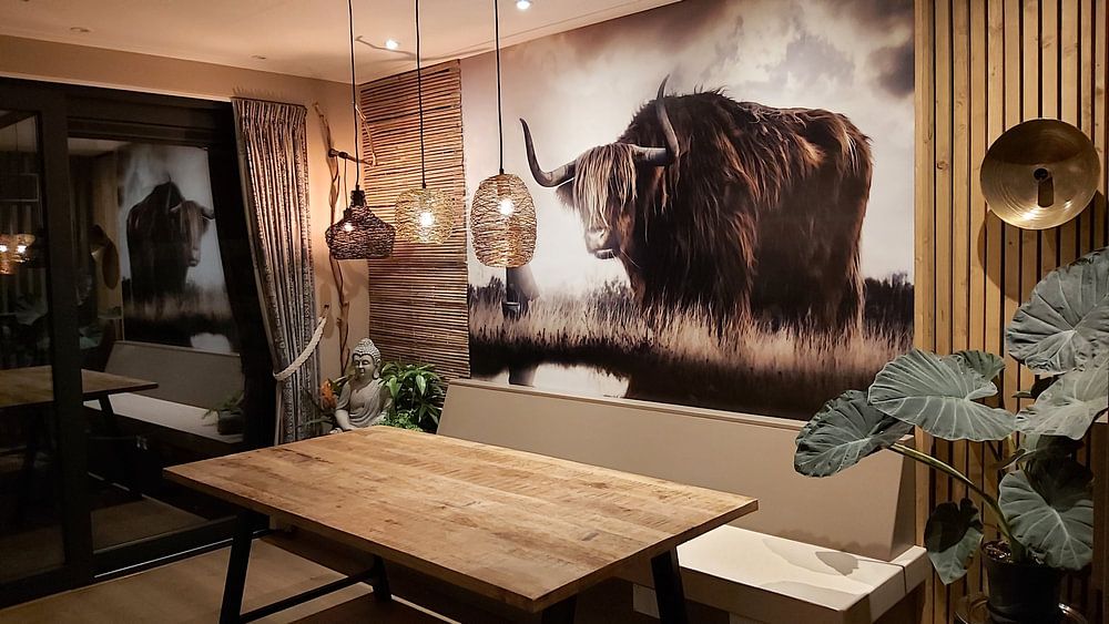 Un petit garçon rencontre un Highlander écossais  par Bert Hooijer 