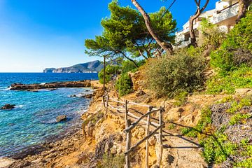 Beau sentier en bord de mer sur l'île de Majorque, Espagne Mer Méditerranée sur Alex Winter