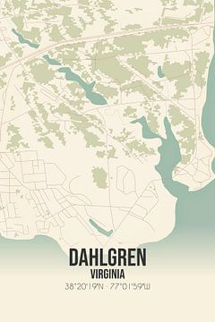 Carte ancienne de Dahlgren (Virginie), USA. sur Rezona