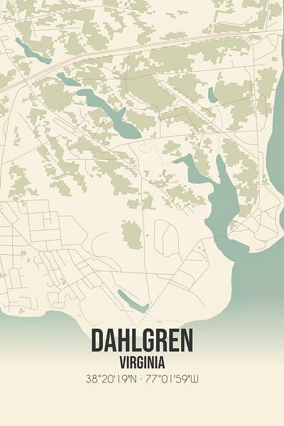 Vintage map of Dahlgren (Virginia), USA. by Prints of Place
