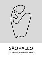 Formule 1 Circuit Sao Paulo Brazilië - contour outline trackmap