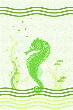 Seahorse - green by Marion Tenbergen