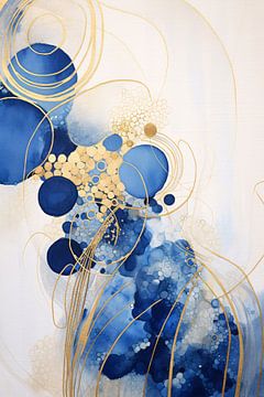 Golden Blue Harmony by De Muurdecoratie