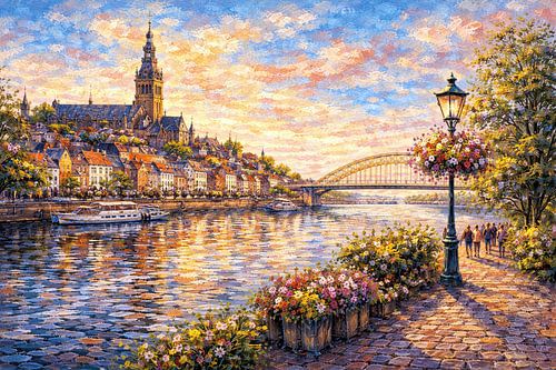 Nijmegen, Nederland schilderij.